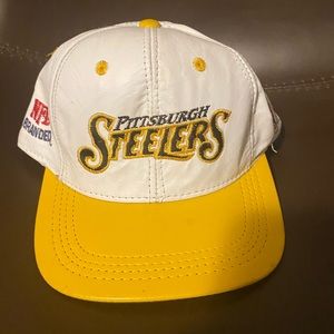 Vintage Leather Pittsburgh Steelers Hat